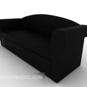 Black Modern Double Sofa 3d model