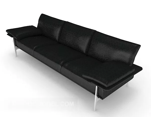 Black Modern Leather Multiplayer Sofa 3d model Black Modern Leather Multiplayer Sofa 3d model