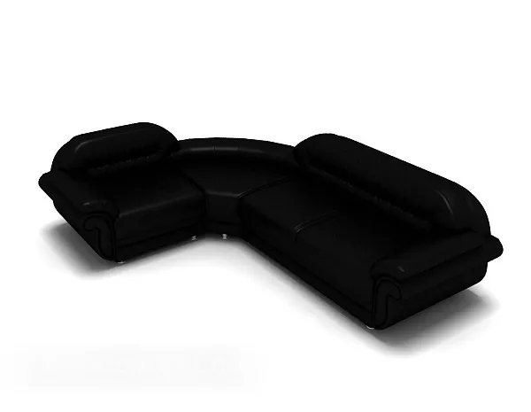 Black Modern Leather Sofa 3d model Black Modern Leather Sofa 3d model