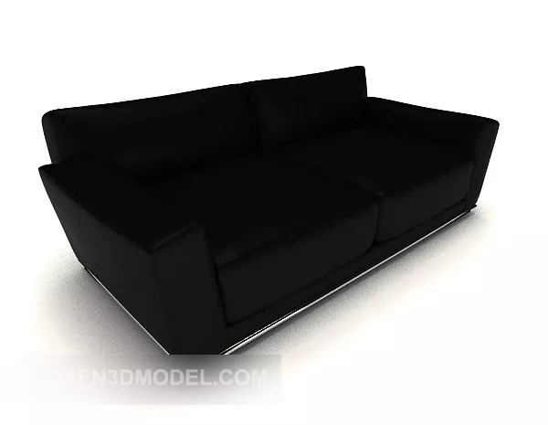 Black Modern Simple Double Sofa 3d model Black Modern Simple Double Sofa 3d model