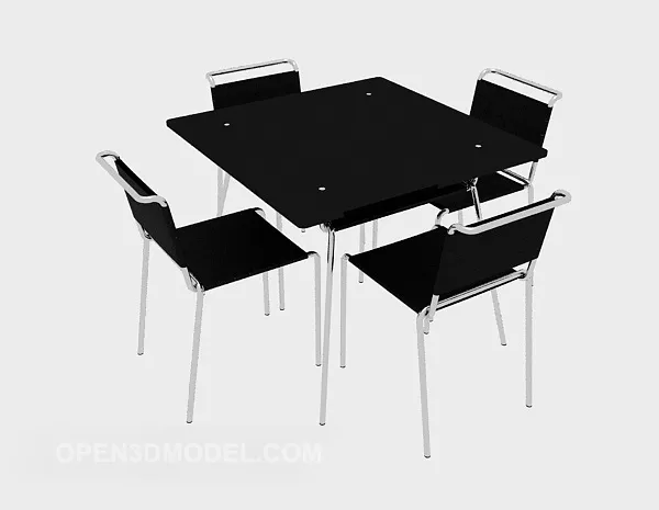 Black Modern Table Chair Set 3d model Black Modern Table Chair Set 3d model