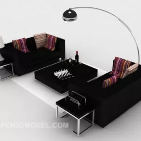 Black Office Combination Sofa 3d model