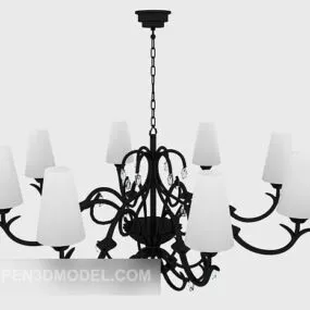 Black Ordinary Chandelier 3d model