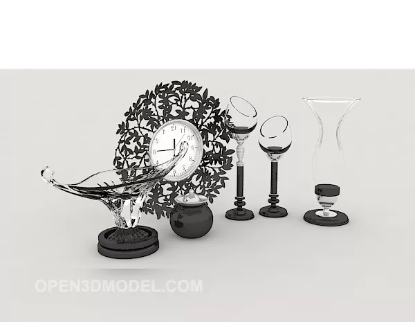 Black Personality Tableware 3d model Black Personality Tableware 3d model