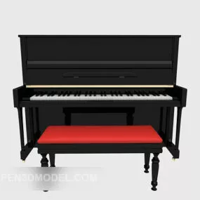 Black Piano Music Instrument 3d model