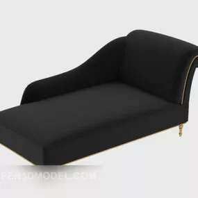 Black Leather Recliner Sofa 3d model