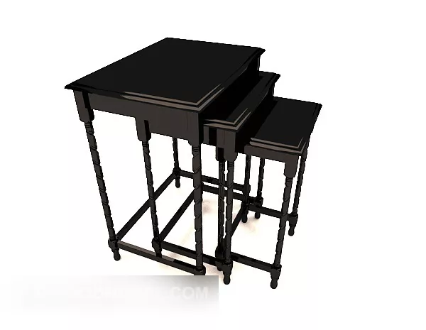 Black Set Table 3d model Black Set Table 3d model