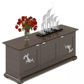Black Side Cabinet V1 3d model
