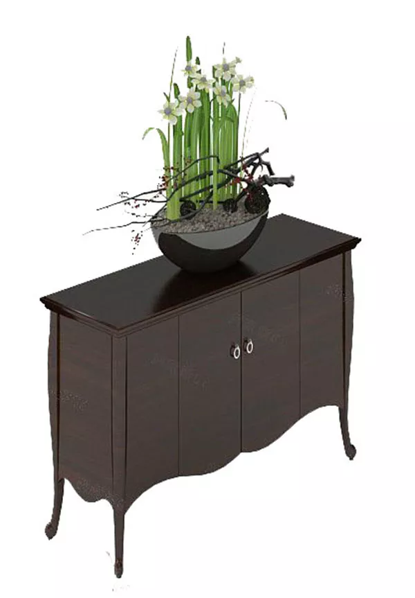 Vase Fern On Hanger 3d model