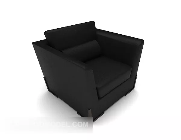 Black Simple Business Square Single Sofa 3d model Black Simple Business Square Single Sofa 3d model
