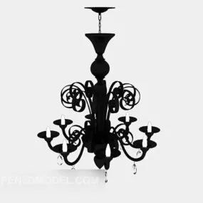 Black Simple Chandelier 3d model
