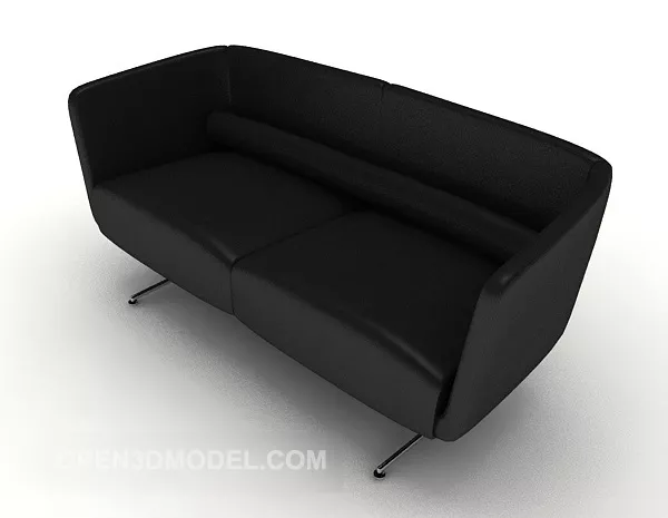 Black Simple Double Sofa 3d model Black Simple Double Sofa 3d model