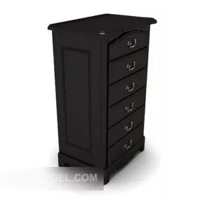 Black Simple Generous Side Cabinet 3d model
