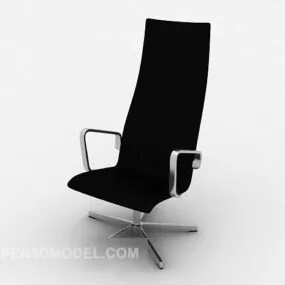 Black Simple Lounge Chair 3d model