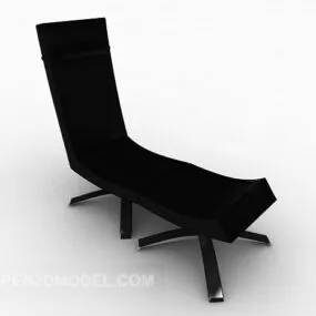 Black Simple Lounge Chair Furniture 3d model