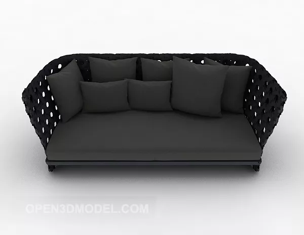 Black Simple Multiplayer Sofa Furniture 3d model Black Simple Multiplayer Sofa Furniture 3d model