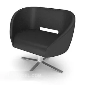 Black Leather Simple Office Chair 3d model