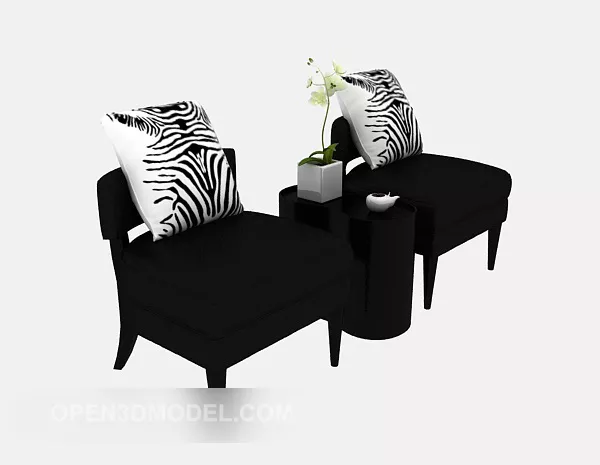 Black Single Sofa Modern Style 3d model Black Single Sofa Modern Style 3d model