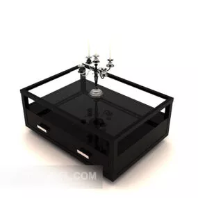 Black Simple Small Coffee Table 3d model