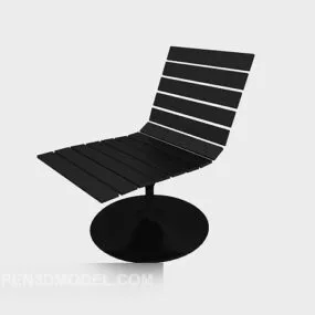 Black Simple Solid Wood Chair 3d model