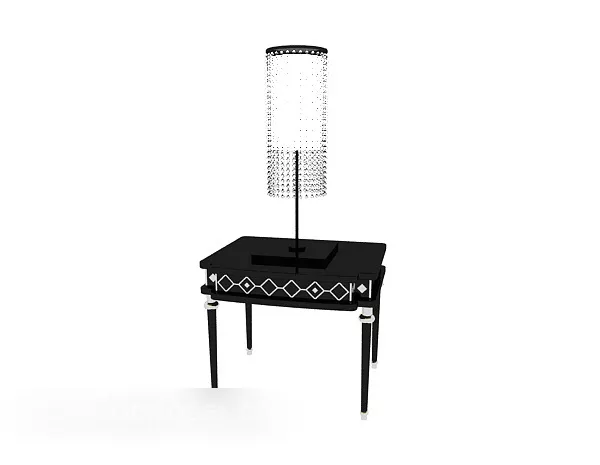 Black Simple Solid Wood Side Table 3d model Black Simple Solid Wood Side Table 3d model