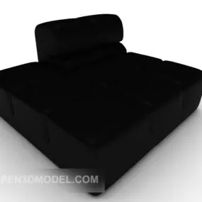 Black Simple Square Single Sofa 3d model