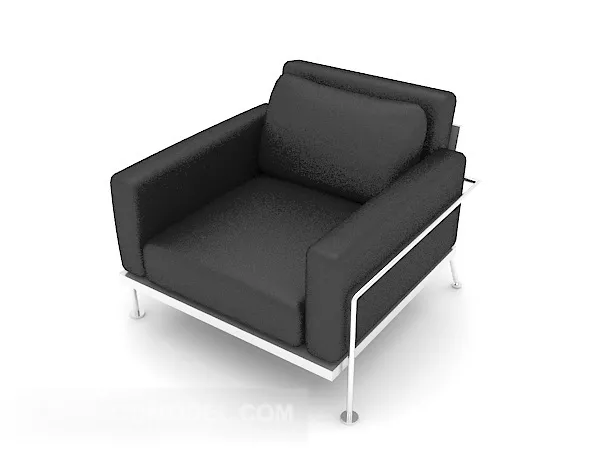 Black Single Leather Lounge Chair 3d model Black Single Leather Lounge Chair 3d model
