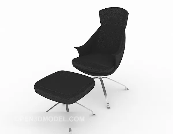 Black Single Lounge Chair Leather 3d model Black Single Lounge Chair Leather 3d model