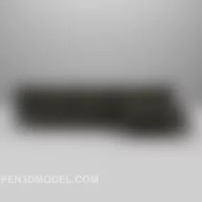 Black Fabric Sofa Combination 3d model