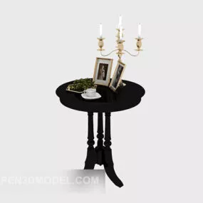 Black Sofa Side Table 3d model