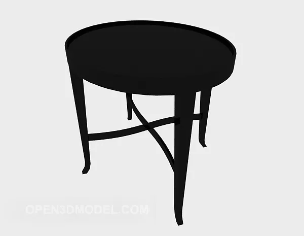 Black Solid Wood Side Table 3d model Black Solid Wood Side Table 3d model