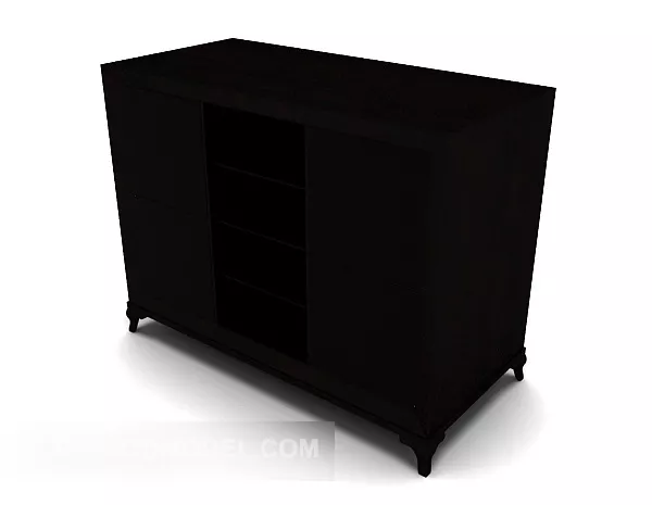 High Wardrobe With Drawers 3d model