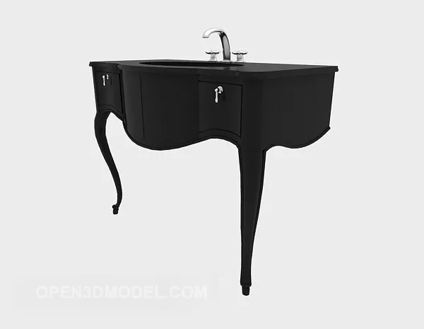 Oval Wash Basin Table 3d model