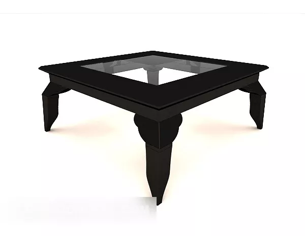 Black Square Coffee Table Vintage Style 3d model Black Square Coffee Table Vintage Style 3d model