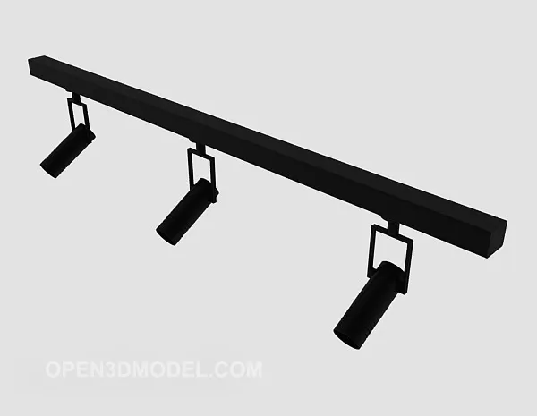 Black Stage Spotlight Ceiling Mount 3d model Black Stage Spotlight Ceiling Mount 3d model