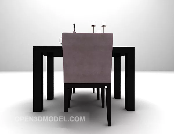 Tea Black Table And Chair 3d model Tea Black Table And Chair 3d model