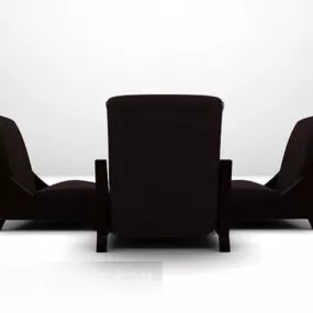 Black Fabric Table And Chair Set 3d model