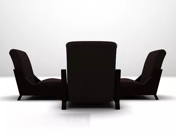 Black Fabric Table And Chair Set 3d model Black Fabric Table And Chair Set 3d model