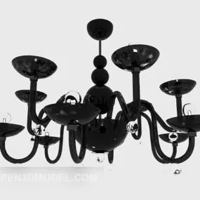 Black Traditional Craft Chandelier Design 3d model