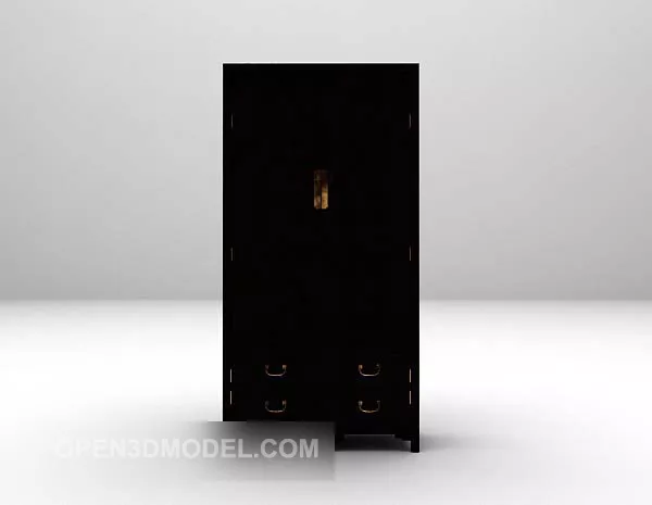 Bedroom Wardrobe With Mirror Combine 3d model