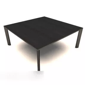 Square Black Wooden Coffee Table 3d model