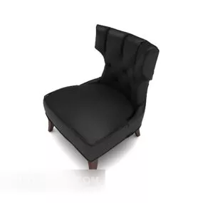 Black Wooden Single Sofa 3d model