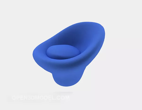 Leather Lounge Chair Curved Shape 3d model