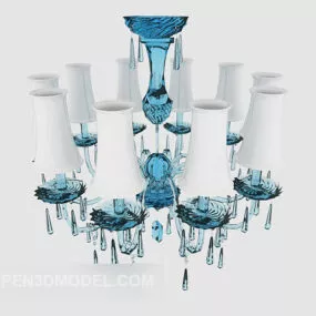 Blue Crystal Chandelier 3d model