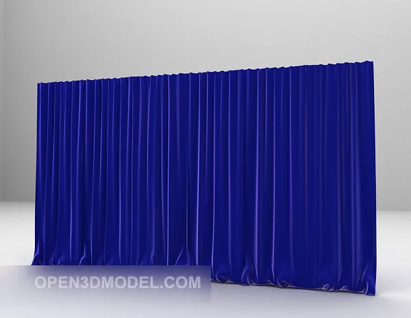 Grey Curtain Two Layers 3d model
