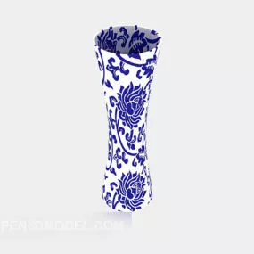 Blue Flower Vase Ceramic 3d model
