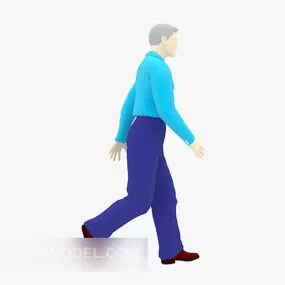 Blue Shirt Men Character 3d model