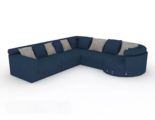 Blue Multi-seaters Sofa 3d model Blue Multi-seaters Sofa 3d model
