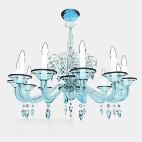 Blue Color Crystal Chandelier 3d model