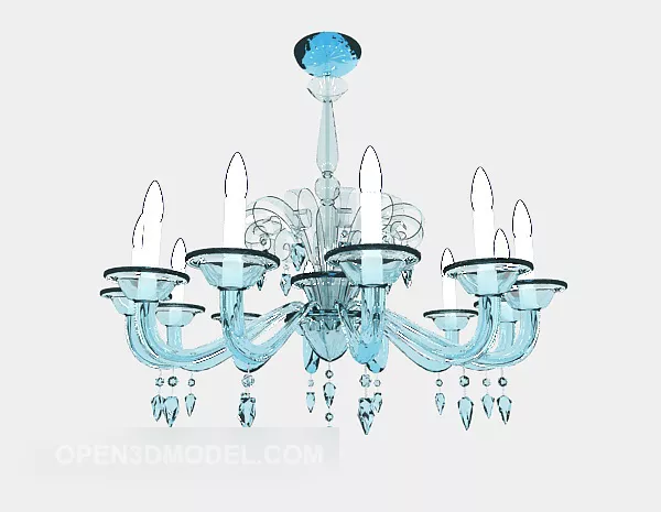 Blue Color Crystal Chandelier 3d model Blue Color Crystal Chandelier 3d model